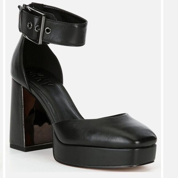 BRAND NEW DKNY BARRA LEATHER PLATFORM ANKLE WRAP PUMPS - Picture 12 of 12